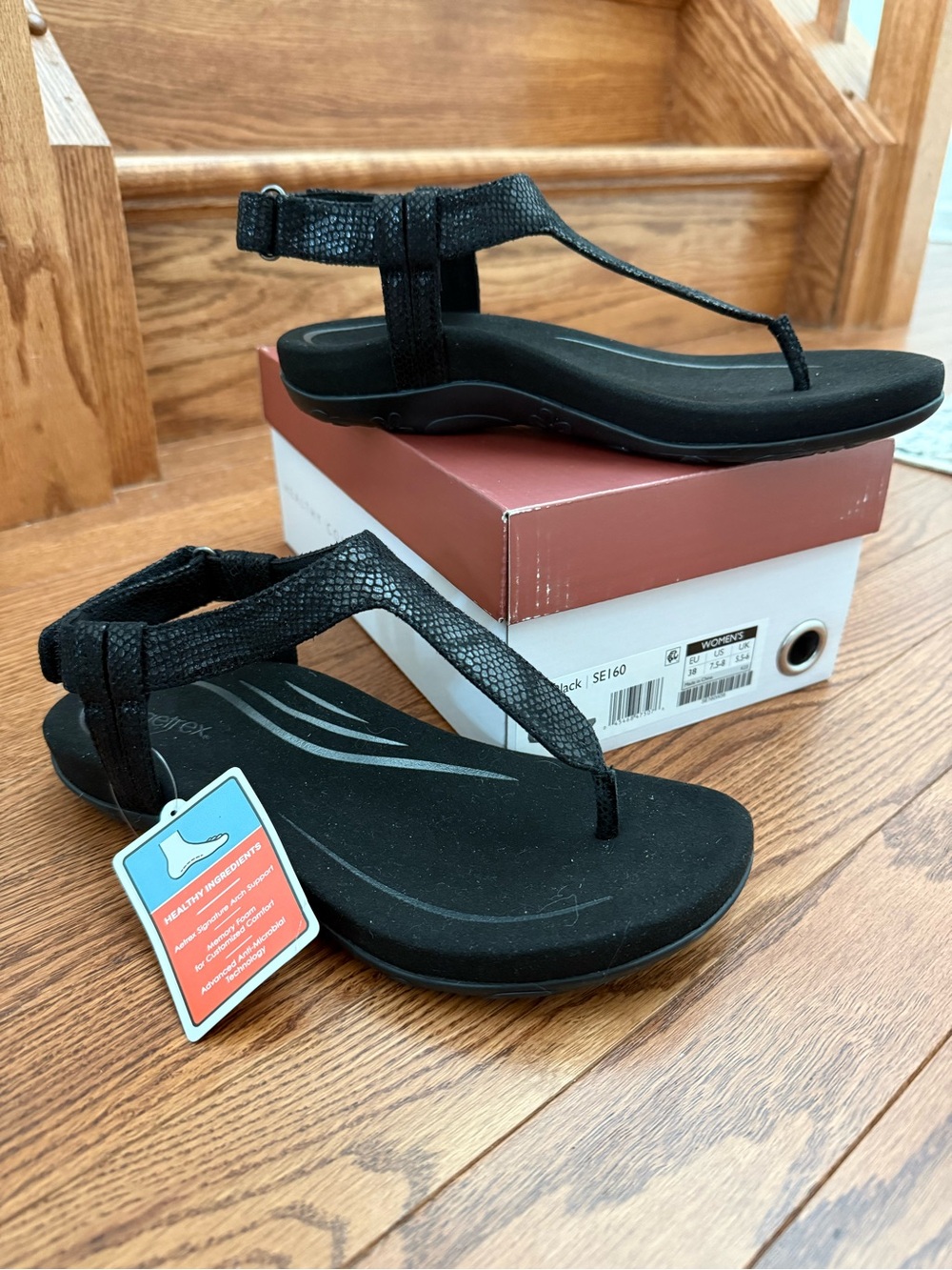 NEW -Aetrex Jane Casual Orthopedic Thong Sandals, 7.5-8 - Picture 5 of 8